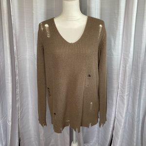 Ambiance Apparel Distressed Sweater 🤎